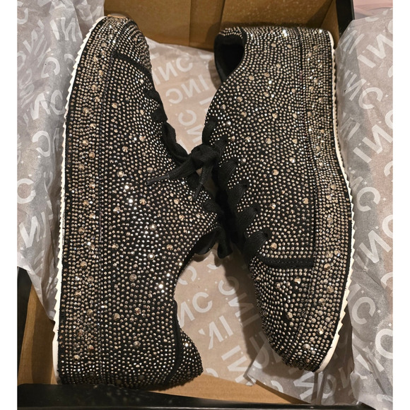I.N.C. International Concepts Lola Rhinestone Sneakers Black EUC Size 10 - Picture 6 of 6